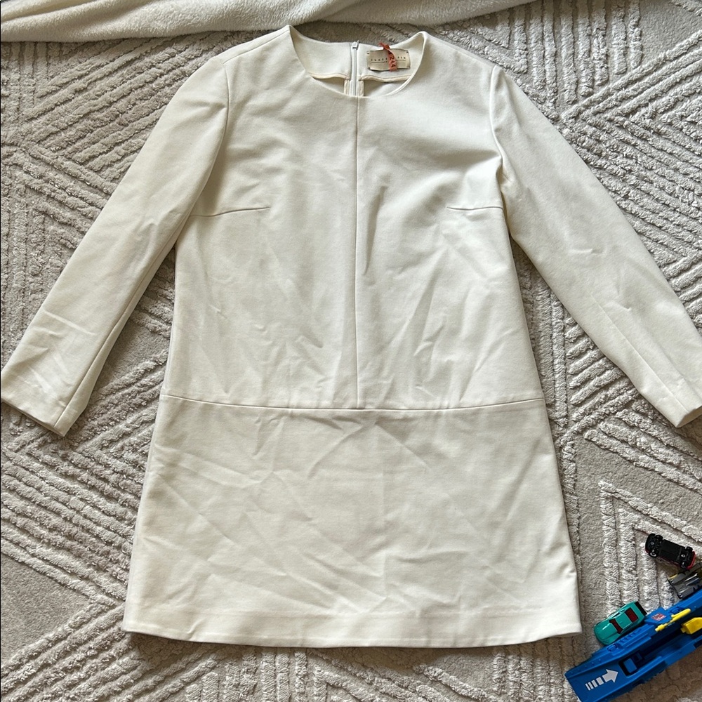 Women's Long Sleeve Shift Dress - Cream